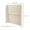 Cabeceira Solteiro 100 cm Com Frame Imperial Linho Bege IMPO