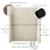 Cabeceira Solteiro 100 cm Com Frame Imperial Linho Bege IMPO