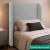 Cabeceira Solteiro 100 cm Com Frame Imperial Linho Cinza IMPO