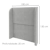 Cabeceira Solteiro 100 cm Com Frame Imperial Linho Cinza IMPO