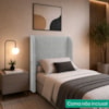 Cabeceira Solteiro 100 cm Com Frame Imperial Linho Cinza IMPO