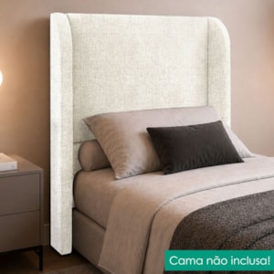 Cabeceira Solteiro 100 cm Com Frame Imperial Linho Cru IMPO