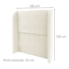 Cabeceira Solteiro 100 cm Com Frame Imperial Linho Cru IMPO