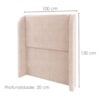 Cabeceira Solteiro 100 cm Com Frame Imperial Linho Rose IMPO