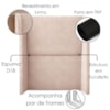 Cabeceira Solteiro 100 cm Com Frame Imperial Linho Rose IMPO