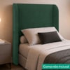 Cabeceira Solteiro 100 cm Com Frame Imperial Linho Verde Musgo IMPO