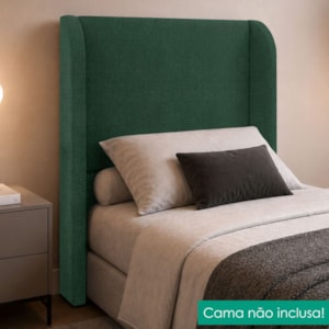 Cabeceira Solteiro 100 cm Com Frame Imperial Linho Verde Musgo IMPO