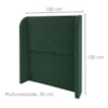 Cabeceira Solteiro 100 cm Com Frame Imperial Linho Verde Musgo IMPO