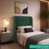 Cabeceira Solteiro 100 cm Com Frame Imperial Linho Verde Musgo IMPO