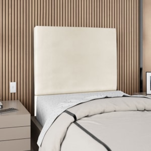 Cabeceira Solteiro 100 cm Com Frame Luna Corino Bege Artte