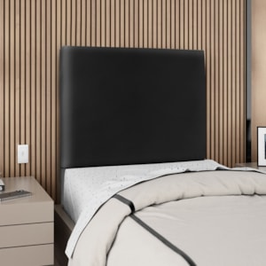 Cabeceira Solteiro 100 cm Com Frame Luna Corino Preto Artte