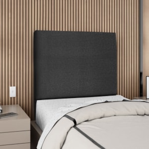 Cabeceira Solteiro 100 cm Com Frame Luna Linho Preto Artte