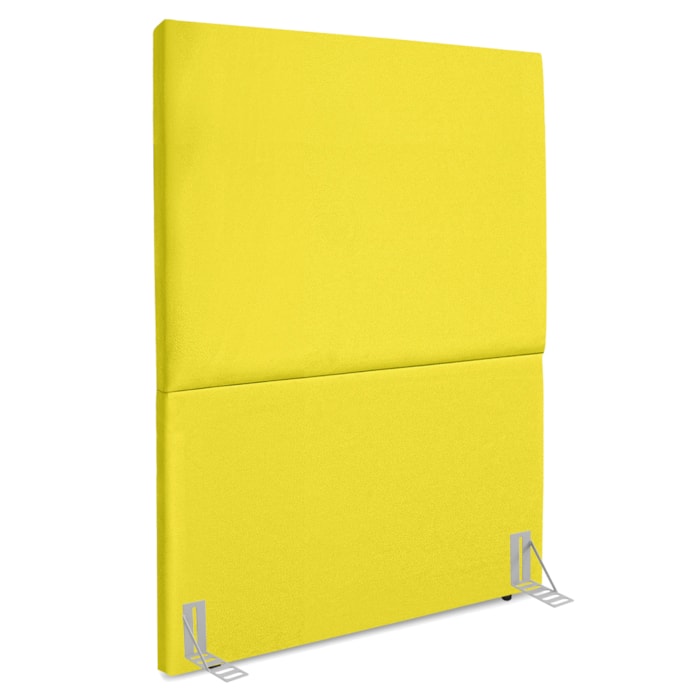 Cabeceira Solteiro 100 cm Com Frame Luna Suede Amarelo Artte