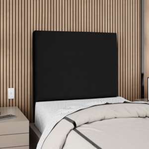 Cabeceira Solteiro 100 cm Com Frame Luna Suede Preto Artte