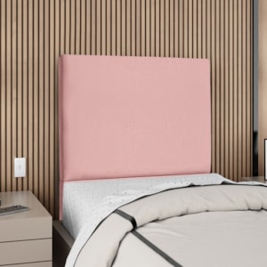 Cabeceira Solteiro 100 cm Com Frame Luna Suede Rosa Artte