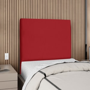 Cabeceira Solteiro 100 cm Com Frame Luna Suede Vermelho Artte