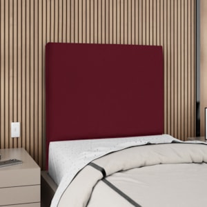 Cabeceira Solteiro 100 cm Com Frame Luna Suede Vinho Artte