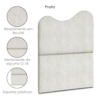 Cabeceira Solteiro 100 cm Com Frame Selena Boucle Prata Artte