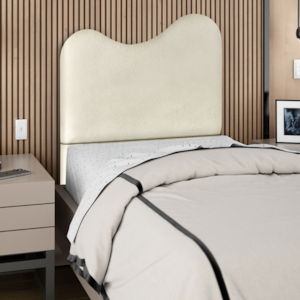 Cabeceira Solteiro 100 cm Com Frame Selena Corino Bege Artte