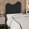 Cabeceira Solteiro 100 cm Selena Com Frame Linho Preto Artte
