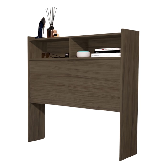Cabeceira Solteiro 2 Nichos MDF 95 cm Melissa Castanho Decmade