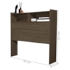 Cabeceira Solteiro 2 Nichos MDF 95 cm Melissa Castanho Decmade