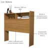 Cabeceira Solteiro 2 Nichos MDF 95 cm Melissa Nature Decmade