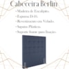 Cabeceira Solteiro 88 cm Berlin Veludo Azul Soon