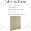 Cabeceira Solteiro 88 cm Berlin Veludo Bege Soon