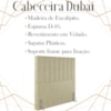 Cabeceira Solteiro 88 cm Dubai Veludo Bege Soon