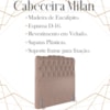 Cabeceira Solteiro 88 cm Milan Veludo Rose Soon