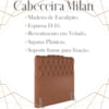 Cabeceira Solteiro 88 cm Milan Veludo Terracota Soon