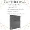 Cabeceira Solteiro 88 cm Vegas Veludo Cinza Soon