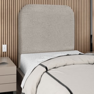 Cabeceira Solteiro 90 cm Com Frame Alana Boucle Bege Escuro Artte