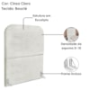 Cabeceira Solteiro 90 cm Com Frame Alana Boucle Cinza Claro Artte