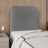 Cabeceira Solteiro 90 cm Com Frame Alana Corino Cinza Artte