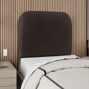 Cabeceira Solteiro 90 cm Com Frame Alana Corino Marrom Artte