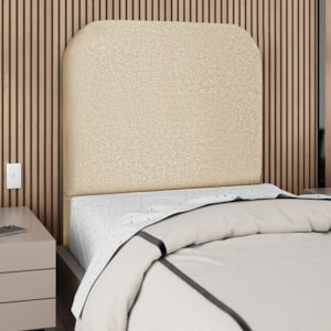Cabeceira Solteiro 90 cm Com Frame Alana Linho Bege Artte
