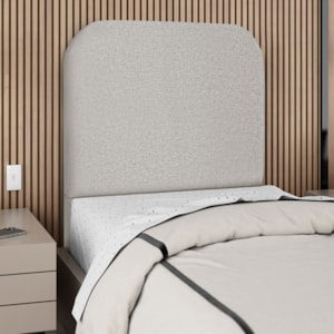 Cabeceira Solteiro 90 cm Com Frame Alana Linho Cinza Artte
