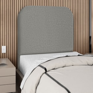 Cabeceira Solteiro 90 cm Com Frame Alana Linho Cinza Escuro Artte