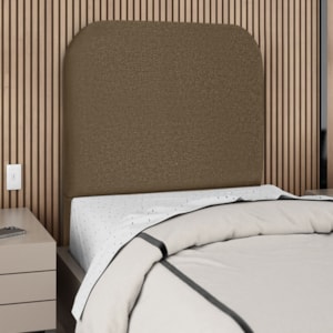 Cabeceira Solteiro 90 cm Com Frame Alana Linho Marrom Artte