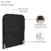 Cabeceira Solteiro 90 cm Com Frame Alana Linho Preto Artte