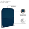 Cabeceira Solteiro 90 cm Com Frame Alana Suede Azul Marinho Artte