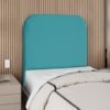 Cabeceira Solteiro 90 cm Com Frame Alana Suede Azul Turquesa Artte