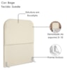 Cabeceira Solteiro 90 cm Com Frame Alana Suede Bege Artte