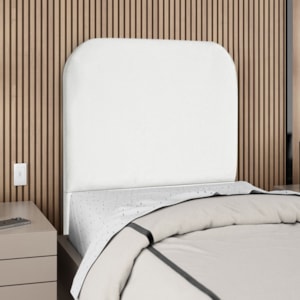 Cabeceira Solteiro 90 cm Com Frame Alana Suede Branco Artte