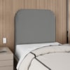 Cabeceira Solteiro 90 cm Com Frame Alana Suede Cinza Artte