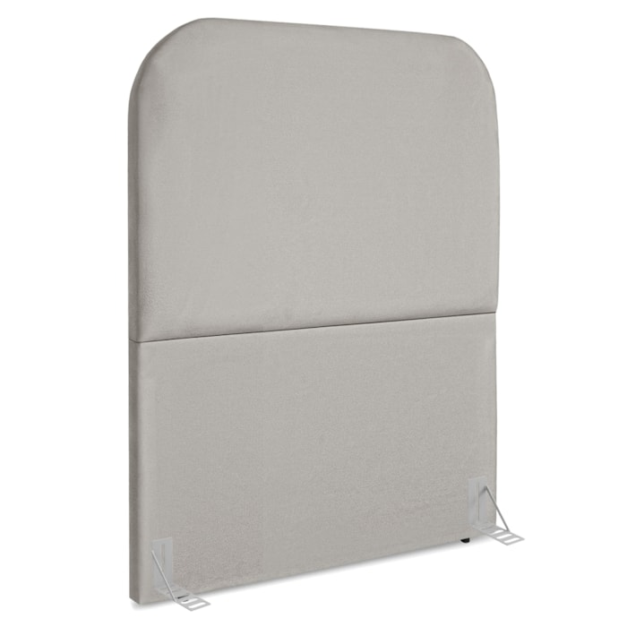 Cabeceira Solteiro 90 cm Com Frame Alana Suede Cinza Claro Artte