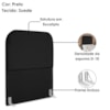 Cabeceira Solteiro 90 cm Com Frame Alana Suede Preto Artte