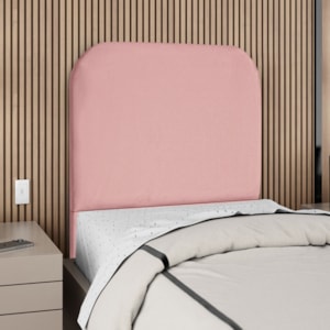 Cabeceira Solteiro 90 cm Com Frame Alana Suede Rosa Artte